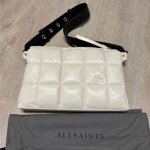 All Saints White Leather Crossbody Bag Or shoulder bag